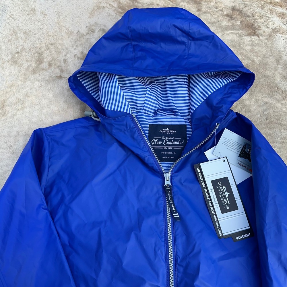 Charles River Apparel Rain Jacket Womens XL Blue New Englander Waterproof New